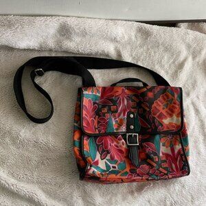Fossil floral Key per flap medium large bag